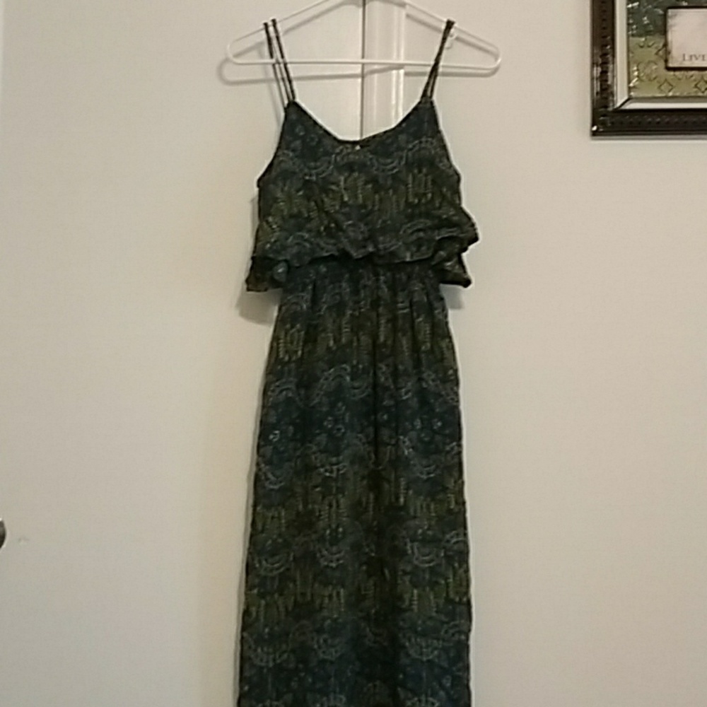 Mossimo blue and green maxi dress